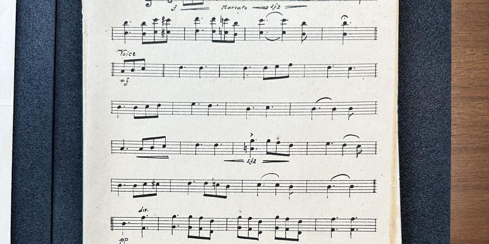 An original copy of the musical score to "Lift Every Voice and Sing."