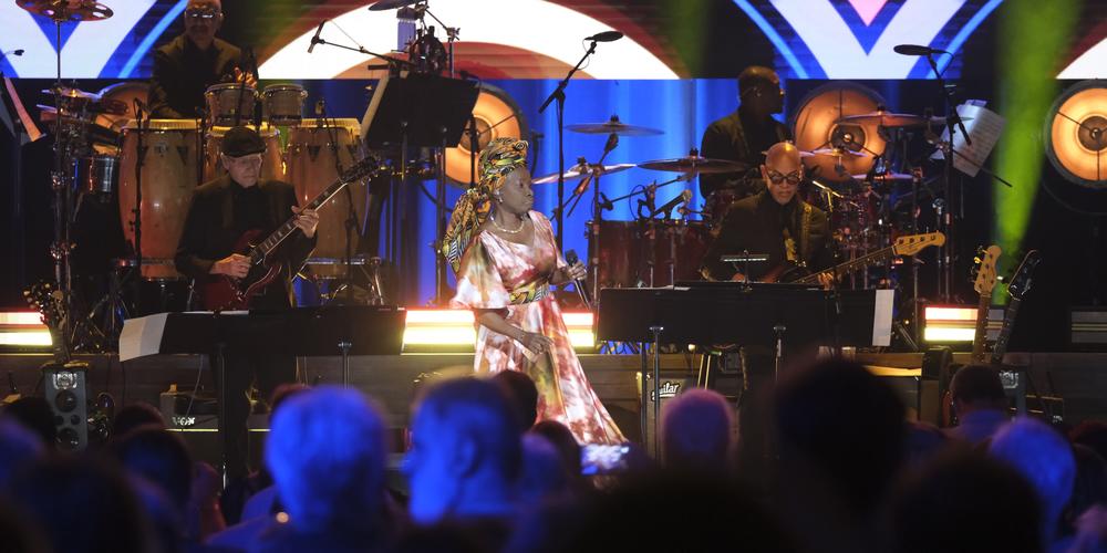 Angélique Kidjo at “Jimmy Carter 100: A Celebration in Song,” a 100th birthday tribute to former U.S. President Jimmy Carter, held at the Fox Theatre in Atlanta, Tuesday, September 17. Photo by Rick Diamond/The Carter Center