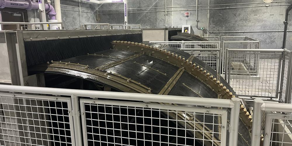 Wastewater goes through the fine screen and any material caught in it is scrapped off and sent to the landfill.