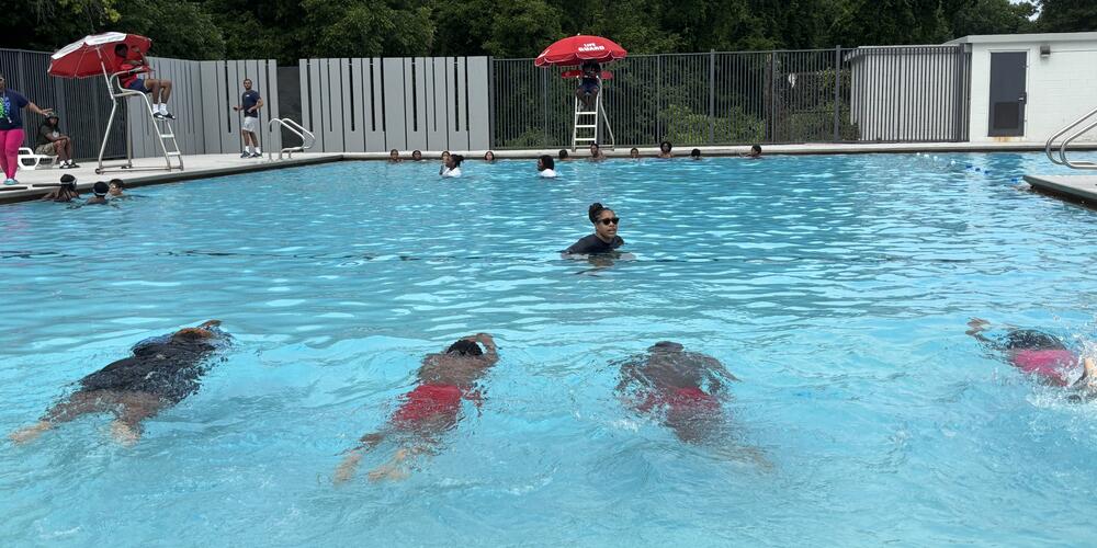 kids in a pool