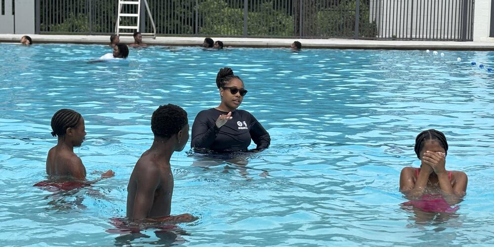kids in a pool