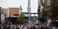 Thousands of Braves fans descend on The Battery in Cobb County to celebrate the Braves World Series win on Nov. 5.