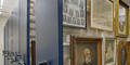 Archival storage shelving containing paintings and other historical documents at the Georgia Historical Society