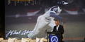 MLB Commissioner Rob Manfred speaks at the exhibit's dedication.