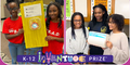 K-12 InVenture Prize participants proudly hold their projects.
