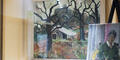 A painting by Flannery O’Connor of a barn still at Andalusia, the Milledgeville farm where O’Connor spent her adult life.
