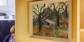 A painting by Flannery O’Connor of a barn still at Andalusia, the Milledgeville farm where O’Connor spent her adult life.