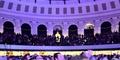 The capacity crowd at Macon City Auditorium enjoys the show under a classical dome inspired by Roman and Greek architecture. 