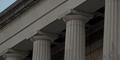 The Doric columns in front of the Macon City Auditorium are captured just before sundown on Feb. 28, 2025.
