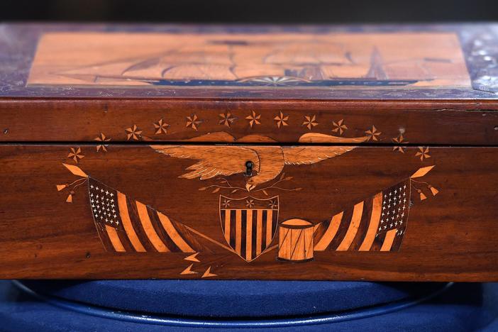 Appraisal: Commemorative Marquetry Box, ca. 1850, from Charleston, Hour 3.
